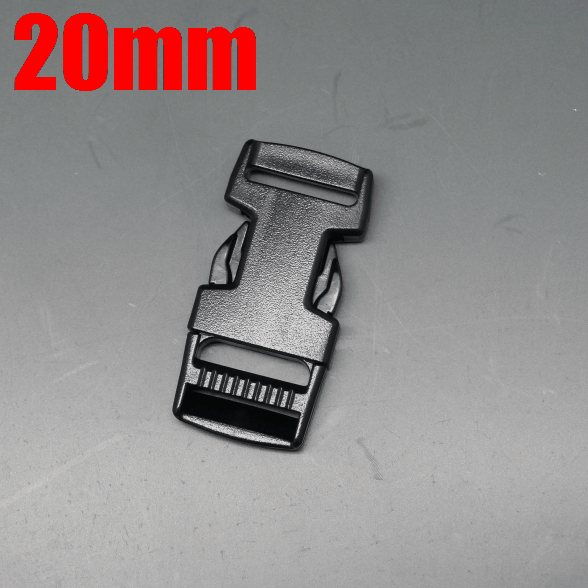 [メール便OK] 樹脂製バックル 20mm幅/サイドロック/角型/片側テープ調節/差込/プラスチック