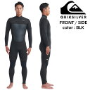 【SALE】 サーフィン ウェットスーツ クイックシルバー ウエットスーツ メンズ QUIKSILVER MARATHON SESSIONS LCZ 5/4/3mm セミドライスーツ ロングチェストジップ 【2023年秋冬モデル】 QWT234702 BLK ブラック 冬用 セミドライ 保温 起毛 着脱し易い サーフブランド