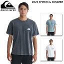 クイックシルバー tシャツ メンズ サーフブランド QUIKSILVER SURF DNA LOGO ST1 半袖 Tシャツ 【2024年春夏モデル】 qst241013 レギュラーフィット クルーネック サーフィン スノーボード ストリート サーフブランド サーフ系 ブランド ロゴ プリント おすすめ 黒 白