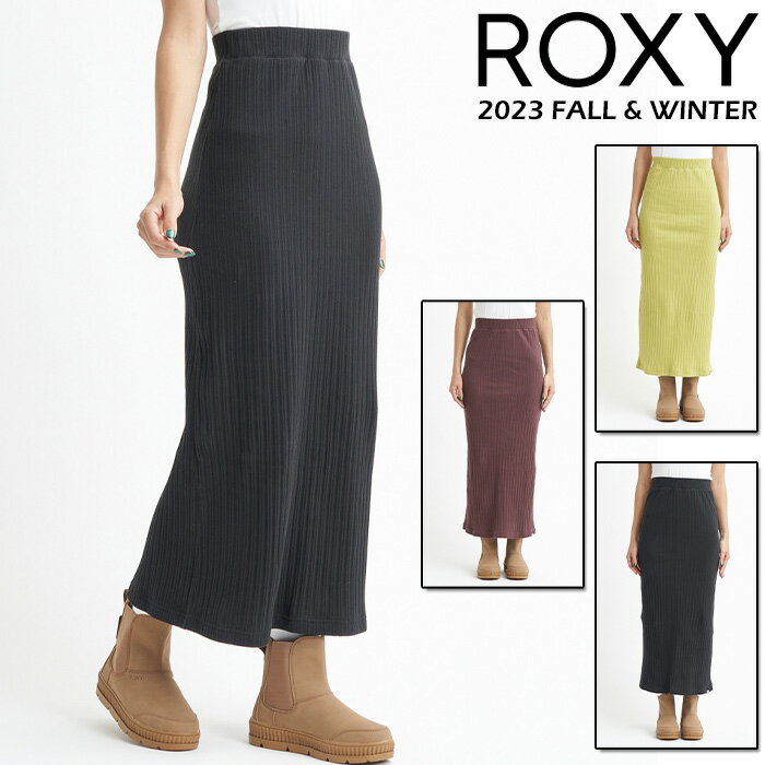  roxy ロキシー ボトムス レディース リブ スカート ROXY RYTHEM SKIRT  RSK234001 3色 ミディ丈 リブ素材 スカート セットアップ サーフィン スノーボード ストリート サーフブランド おしゃれ かわいい おすすめ