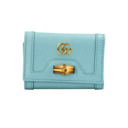 【GUCCI】グッチ 658633 17Q0T 4933 バンブー ダイアナ ミディアムウォレット ライトブルー レザー ダブルG 三つ折り財布 コンパクトウォレット 美品【送料無料】【中古】 【GUCCI】グッチ 658633 17Q0T 4933 バンブー ダイアナ ミディアムウォレット ライトブルー レザー ダブルG 三つ折り財布 コンパクトウォレット 美品【送料無料】【中古】