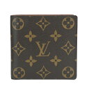 【LOUIS VUITTON】LV ルイ・ヴィトン M61675 ポルトフォイユ・マルコ モノグラム ブラウン PVCコーティングキャンバス/レザー メンズ 二つ折り財布 【送料無料】【中古】