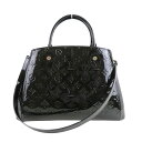 【LOUIS VUITTON】LV ルイヴィトン M50168 モンテーニュMM ノワール モノグラム・ヴェルニ パテントレザー ハンドバッグ/ショルダーバッグ...