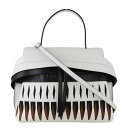 【TODS】トッズ ウェーブバッグ ピッコロサイズ アーガイル風柄 ホワイト/ブラック/ブラウン カーフレザー/スウェード ハンドバッグ/ショルダーバッグ 2W...