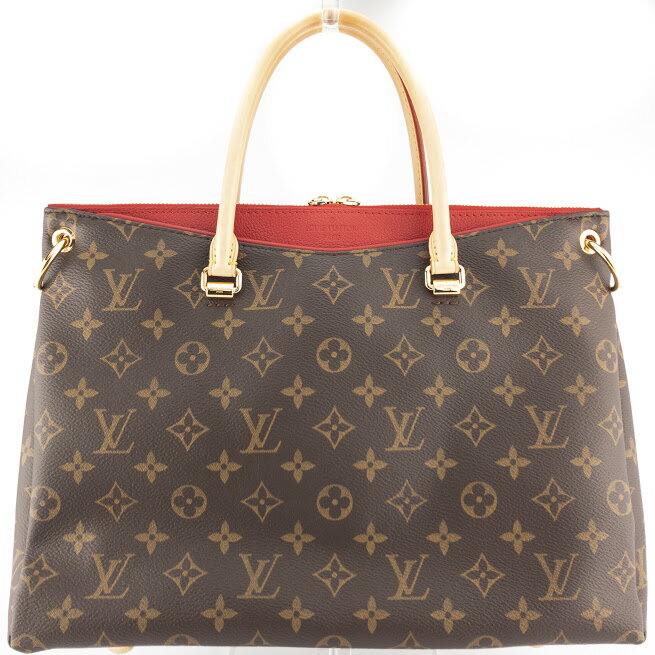 【LOUIS VUITTON】LV ルイ・ヴィトン M41175 パラス モノグラム 2WAYトートバッグ スリーズ（赤）【送料無料】【中古】[新着]