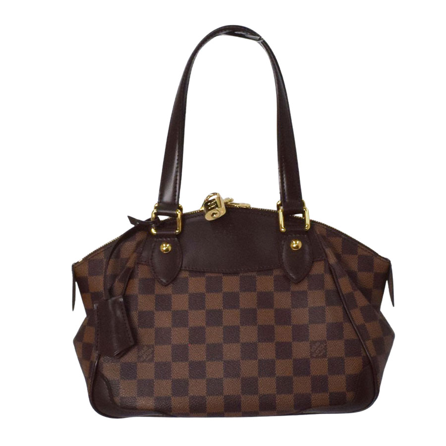 【LOUIS VUITTON】LV ルイ・ヴィトン N41117 ヴェローナ PM ダミエ ブラウン PVCコーティングキャンバス/レザー トートバッグ ショルダーバッグ 【送料無料】【中古】