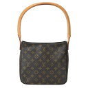 【LOUIS VUITTON】LV ルイ・ヴィトン M51146 ルーピング MM モノグラム ブラウン PVCコーティングキャンバス/レザー ショルダーバッグ 【送料無料】【中古】