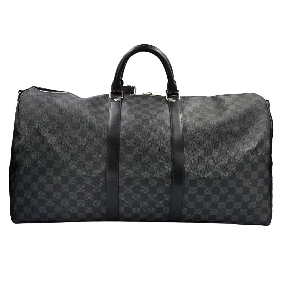 【LOUIS VUITTON】LV ルイ・ヴィトン M41413 キーポル・バンドリエール 55 ダミエ・グラフィット ブラック 2WAY ボストンバッグ ショルダーバッグ【送料無料】【中古】