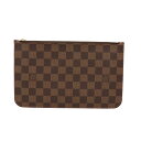 【LOUIS VUITTON】LV ルイ ヴィトン N41358 ネヴァーフルMM付属ポーチ ダミエ エベヌ ブラウン レッド ポーチ【送料無料】【中古】