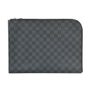 【LOUIS VUITTON】LV ルイ・ヴィトン N41501 ポシェットジュール GM ダミエ・グラフィット ブラック/グレー クラッチバッグ 【送料無料】【中古】