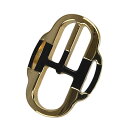 【HERMES】エルメス スカーフリング ミニ バックル ゴールド/ブラック GP 2023秋冬コレクション 【送料無料】【中古】