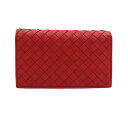 【BOTTEGA VENETA】ボッテガヴェネタ 156823 V001N 6411 イントレチャート カードケース ラムスキン レザー レッド カードケース【送料無料】【未使用】【中古】