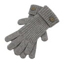 【GUCCI】グッチ ダブルG付きウールカシミアグローブ 788503 3GB02 1400 ライトグレー ウール85%/カシミア15%/カーフスキン Mサイズ...