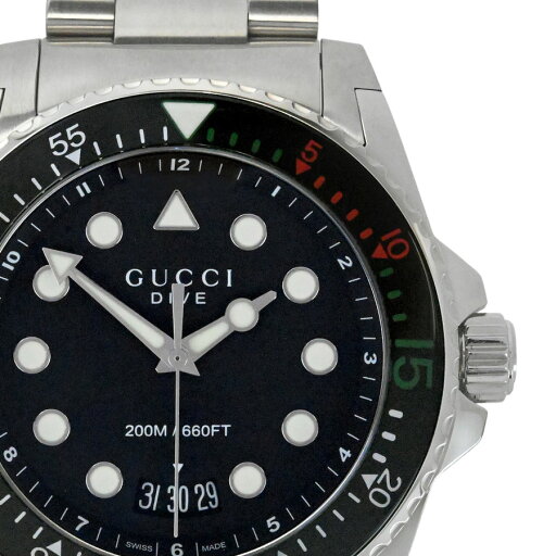 【GUCCI】グッチ DIVE YA136208(136.2) 黒文字盤 ステンレススチール クオーツ メンズ腕時計【送料無料】【中古】 【GUCCI】グッチ DIVE YA136208(136.2) 黒文字盤 ステンレススチール クオーツ メンズ腕時計【送料無料】【中古】