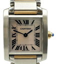 【Cartier】カルティエ タンクフランセーズSM W51027Q4 ピンクシェル文字盤 ステンレススチール/K18PG コンビ クオーツ レディース腕時計【送料無料】【中古】