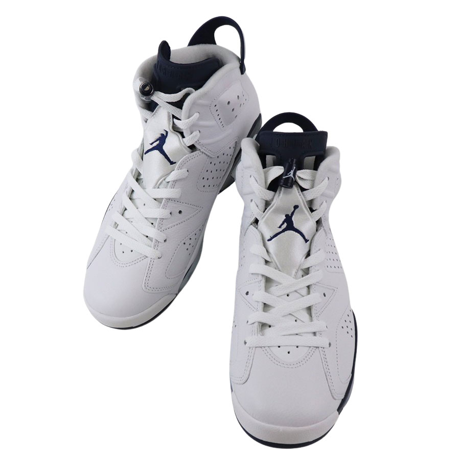 【NIKE】ナイキ AIR JORDAN 6 RETRO CT8529-141 WHITE/MIDNIGHT NAVY 天然皮革/合成繊維/ゴム サイズ26.5cm メンズ靴/紳士靴 スニーカー 【送料無料】【未使用】【中古】 1