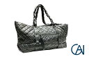 CHANEL 【シャネル】キルティング トートバッグカーフレザー グレー【USED】