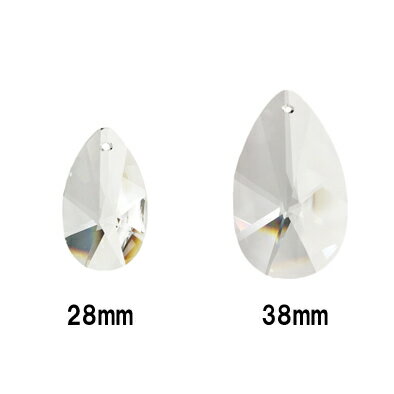 [ASFOURクリスタルパーツティアドロップ38mmクリアトレイ(44個入り)サンキャッチャークリスタルガラスヘッドアクセサリーインテリアハンドメイド