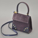 極美品 CELINE セリーヌ ショルダーバッグ 2WAY ハンドバッグ スエード レザー パープル ブルー ミニバッグ ポーチ 斜め掛け 鞄 ◇b.c/b.h(4)