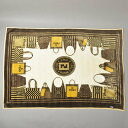 レア品 美品 FENDI フェンディ バッグ柄 ブランケット 毛布 100×140 アクリル ズッカ ペカン ひざ掛け 肌掛け インテリア 寝具 Ma.a/b.k(3)