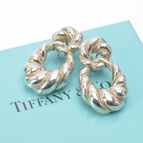 新品仕上げ Tiffany&Co. ティファニー ツイストロープ イヤリング K18YG SV925 750 シルバー ゴールド アクセサリー /b.k/