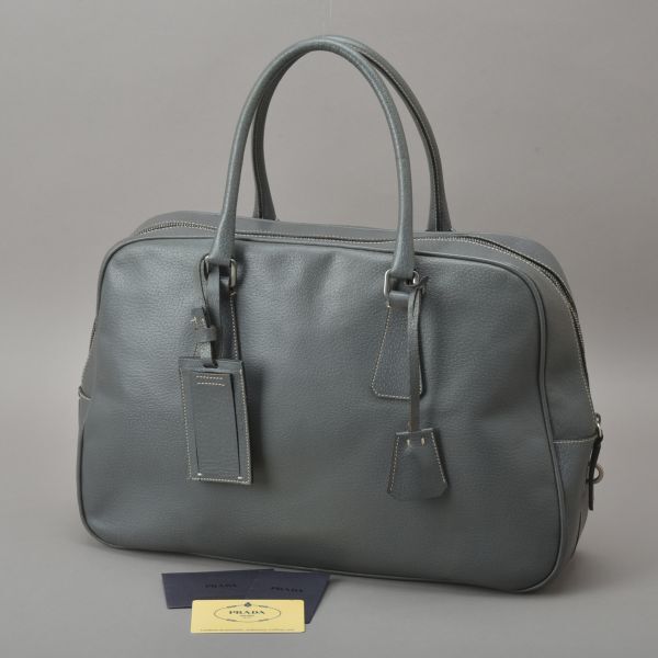 PRADA グレー レザー ビジネスバッグ 中古・古着通販】PRADA (プラダ) ガレリア サフィアーノ ルクス レザー
