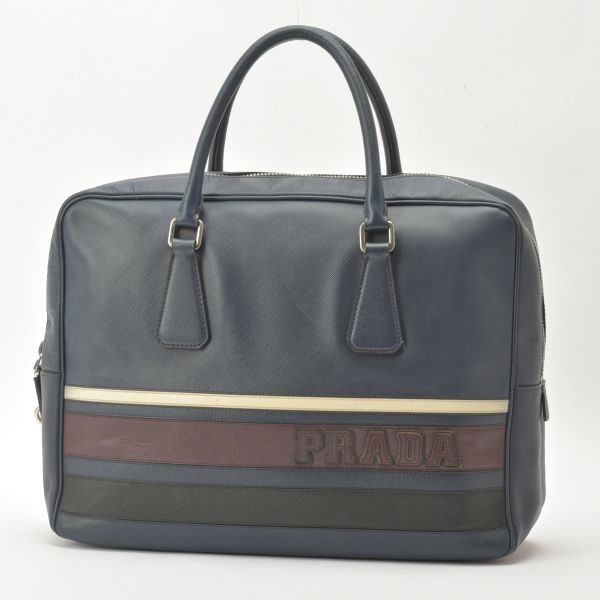 【超美品】PRADA ビジネスレザーバッグ (ネイビー) 楽天市場】【バッグ】PRADA プラダ レザー ブリーフケース 書類カバン