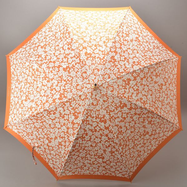新品 BURBERRY バーバリー 花柄 長傘 オレンジ カバー付き 日本製 フラワー 雨傘 雨具 アンブレラ オーロラ企画 /■k.d/k.e