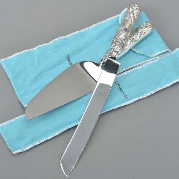 美品 Tiffany&Co. ティファニー ケーキナイフ ケーキサーバー 2点セット STERLING シルバー 銀食器 カトラリー 磨き済 /■b.c/