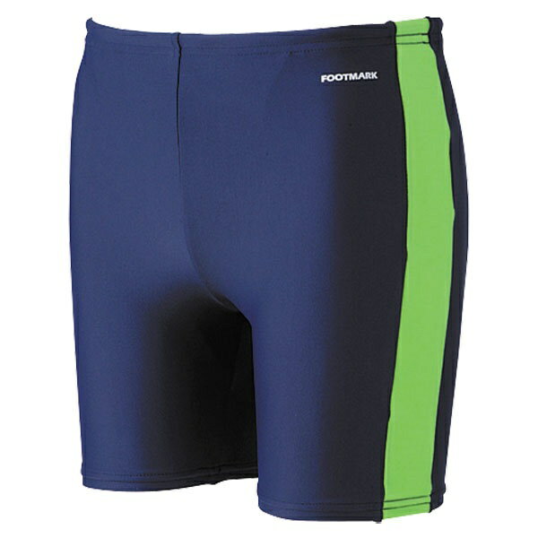 ◆◆○メール便発送 ＜フットマーク＞ FOOTMARK ラインミドルトランクス グリーン 101541-07 水泳 フィットネス水着(101541-07-fmk1)