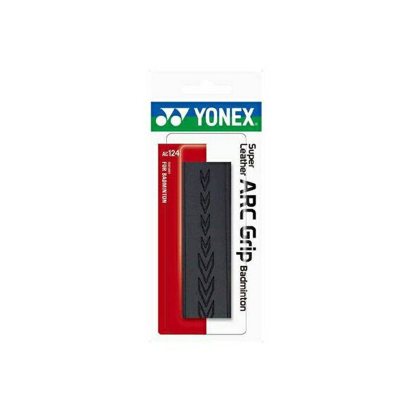 ◆◆送料無料 メール便発送 ＜ヨネックス＞ YONEX スーパーレザーARCグリップ AC124 (007：ブラック) バドミントン(ac124-007-ynx1)