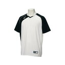 ◆◆メール便発送 【アシックス】 ASICS ベースボールシャツ BAD017 (0190:ホワイトxブラック) 野球 ウエア ユニフォーム(bad017-01...