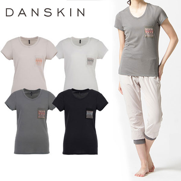 送料無料 メール便発送 即納可☆ 【DANSKIN】ダンスキン ウィメンズ Tシャツ (レディース フィットネスウェア) ヨガ ダンス(dy77111-16skn)