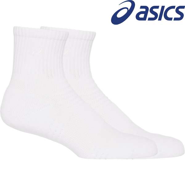 ◆◆メール便発送 ＜アシックス＞ ASICS ソックス18 (104：ブリリアントホワイト×ブリリアントホワイト) 3033B871-104