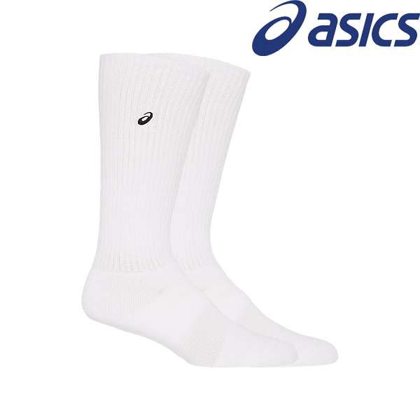 ◆◆●送料無料 メール便発送 ＜アシックス＞ ASICS ジュニアハイソックス (100：ホワイト×ブラック) 3054A015-100