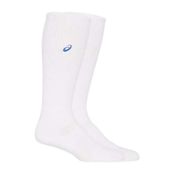 ◆◆●送料無料 メール便発送 ＜アシックス＞ ASICS HIGH SOCKS ハイソックス (102：ホワイト×ブルー) バレーボール 3053A136-102