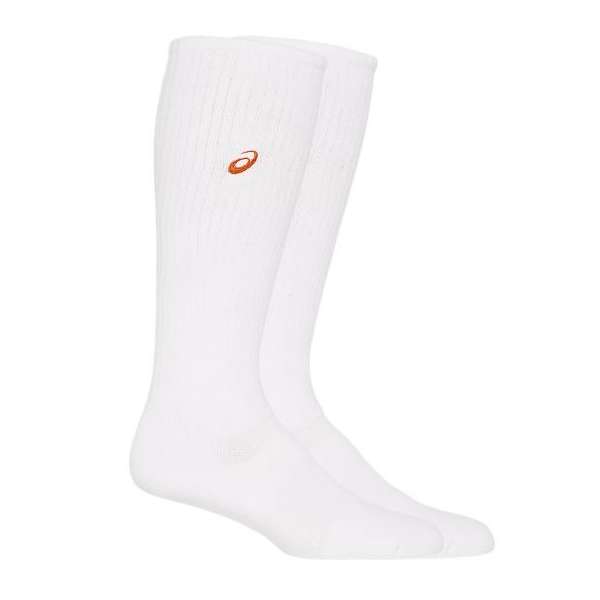 ◆◆●送料無料 メール便発送 ＜アシックス＞ ASICS HIGH SOCKS ハイソックス (104：ホワイト×ピーチ) バ..