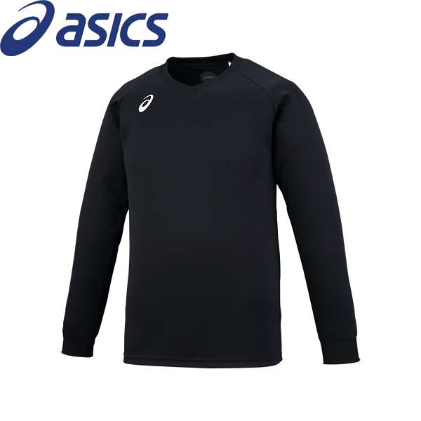 ◆◆送料無料 メール便発送 ＜アシックス＞ ASICS プラクティスロングスリーブトップ (9001：BK／ホワイト) バレーボール ユニセックス XW6747-9001