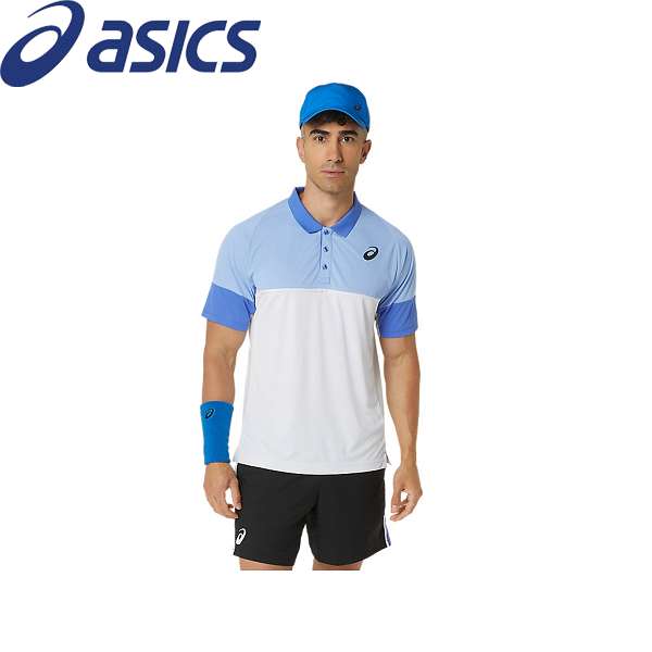 ◆◆○送料無料 メール便発送 ＜アシックス＞ ASICS クールポロシャツ （417：ライトサファイヤ） テニス 2041A293-417