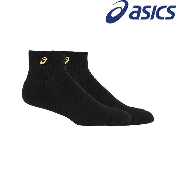 ◆◆○送料無料 メール便発送 ＜アシックス＞ ASICS ソックス13 （はき口～かかとまでの長さ13cm） （003：パフォーマンスブラック×ゴールド） 3033B870-003