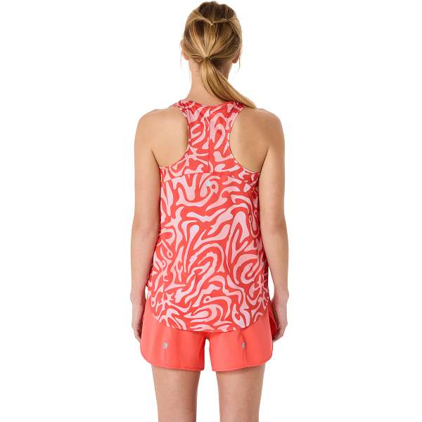 ◆◆メール便発送 ＜アシックス＞ ASICS ウイメンズROADランニンググラフィックシングレット 2012D071 (700：コーラルリーフ×ライトウベ) 2012D071-700