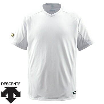 ◆◆○送料無料 メール便発送 ＜デサント＞ DESCENTE 【野球】 ベースボールシャツ（Tネック） DB−202 (SWHT：Sホワイト) DB202-SWHT