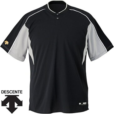 ◆◆○＜デサント＞ DESCENTE ジュニア 野球 2ボタンベースボールシャツ (BKSL) JDB104B-BKSL