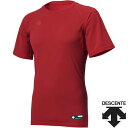 ◆◆○メール便発送 <デサント> DESCENTE 丸首半袖アンダーシャツ (RED:レッド) STD721B-RED(4)