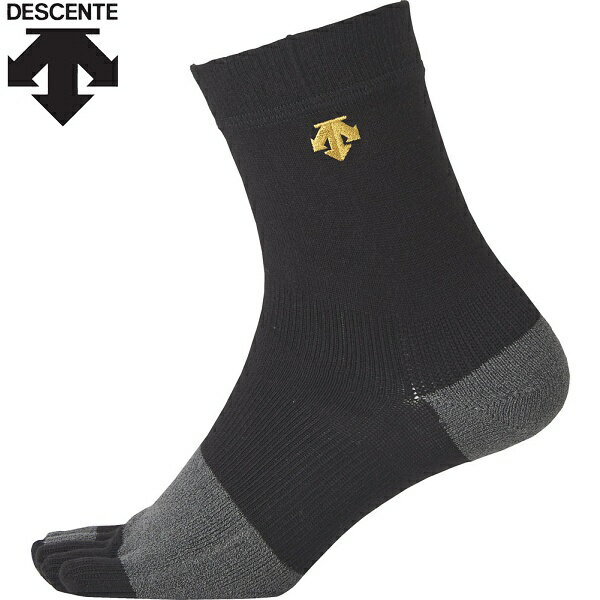 ◆◆○メール便発送 ＜デサント＞ DESCENTE 5本指ショートソックス C8702B-BLK