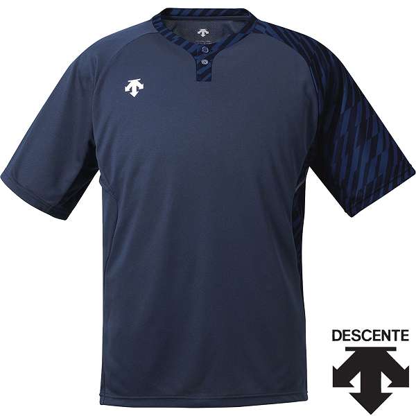 ◆◆○メール便発送 ＜デサント＞ DESCENTE 2ボタンベースボールシャツ （DNVY：Dネイビー） 野球 DB127-DNVY