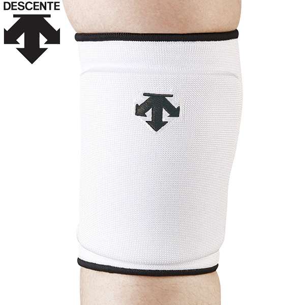 ◆◆○メール便発送 ＜デサント＞ DESCENTE ニーパッド （WHT：ホワイト×ブラック） バレーボール DVB8601C-WHT