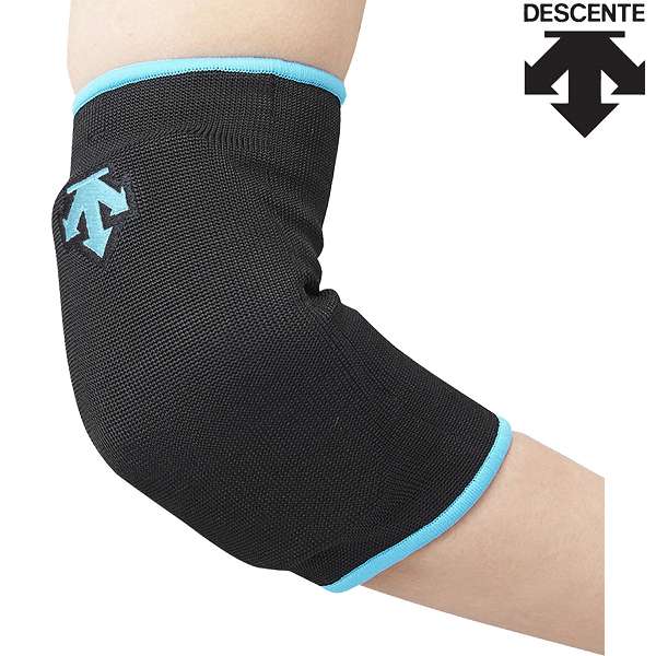 ◆◆○メール便発送 ＜デサント＞ DESCENTE エルボーパッド （BBL：ブラック×Pブルー） バレーボール DVB8710C-BBL