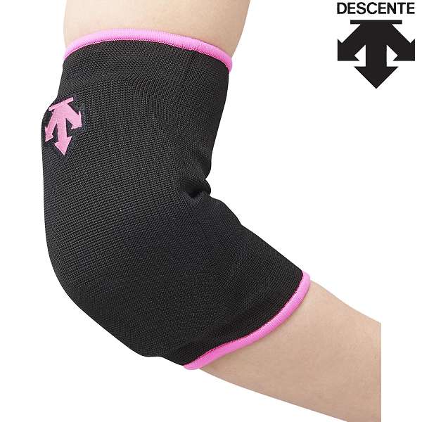 ◆◆○メール便発送 ＜デサント＞ DESCENTE エルボーパッド （BPK：ブラック×Pピンク） バレーボール DVB8710C-BPK