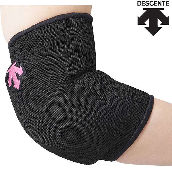 ◆◆○メール便発送 ＜デサント＞ DESCENTE ジュニアエルボーパッド(2個組) （BPK：ブラック×Pピンク） バレーボール DVB8713JC-BPK